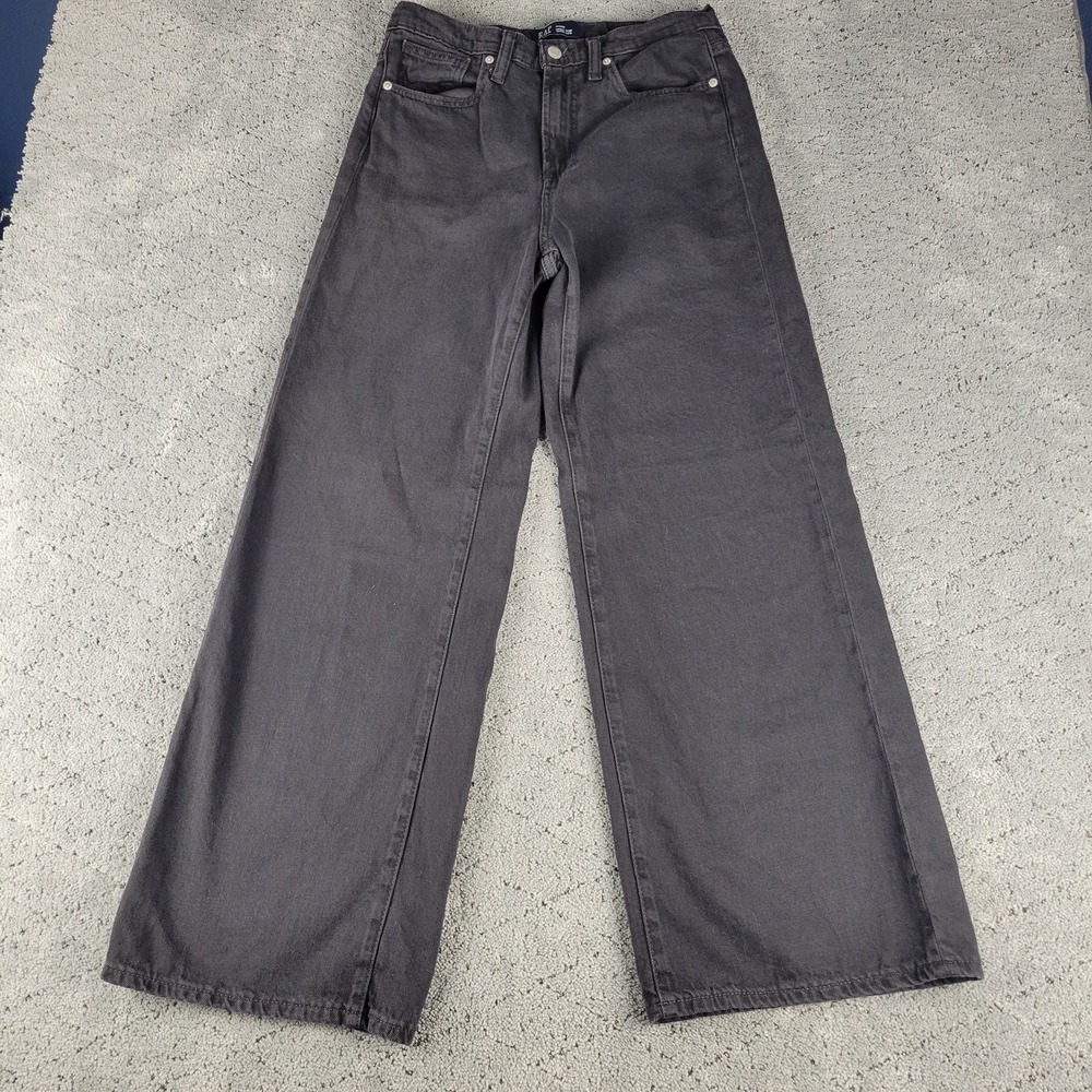Gap Jeans Womens 6 Black High Rise Wide Leg Baggy Dark Wash Streetwear Skater